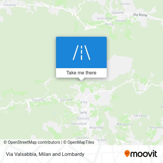 Via Valsabbia map