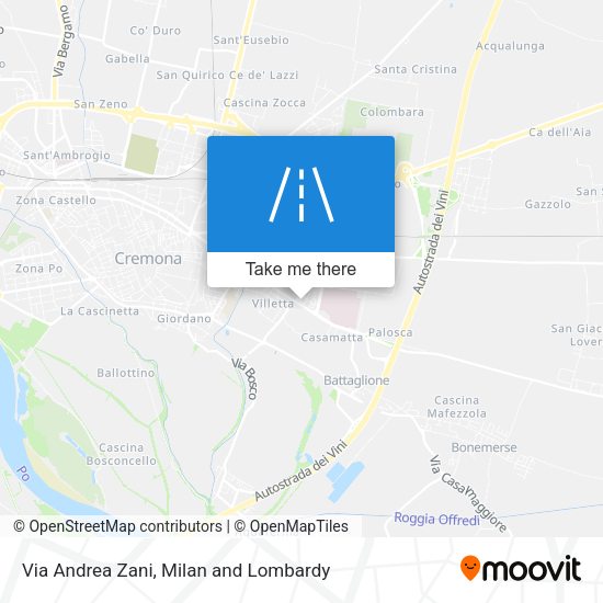 Via Andrea Zani map