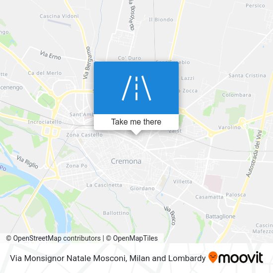 Via Monsignor Natale Mosconi map