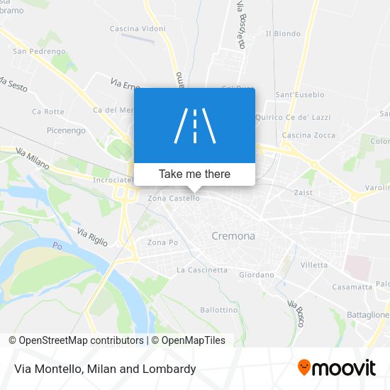 Via Montello map