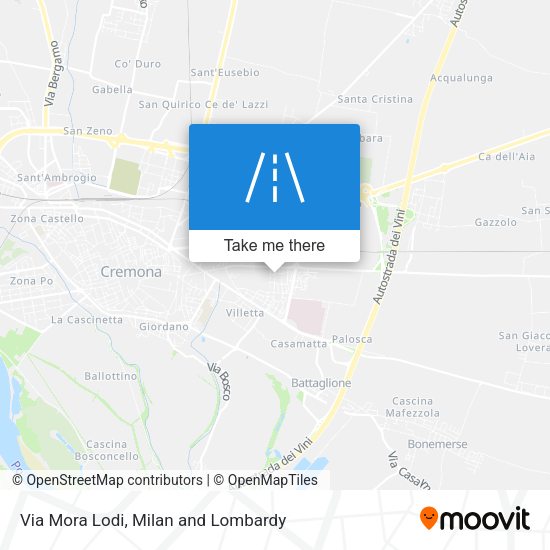 Via Mora Lodi map