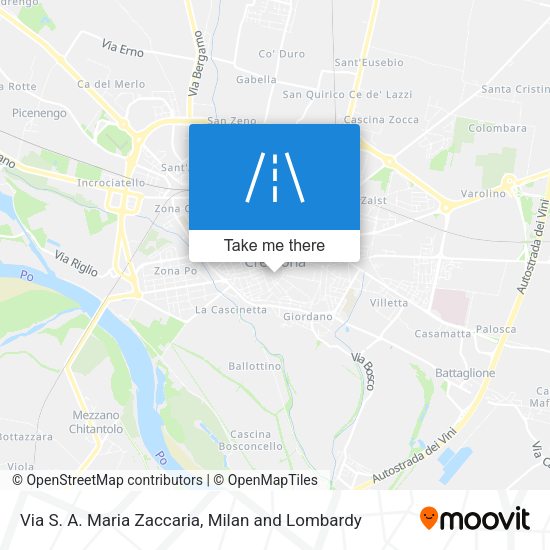 Via S. A. Maria Zaccaria map