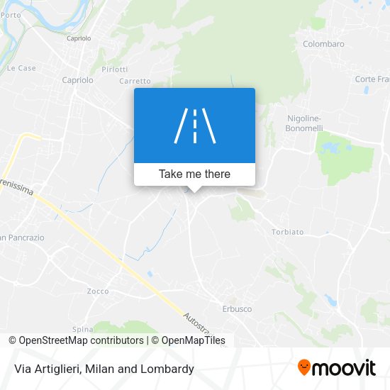Via Artiglieri map