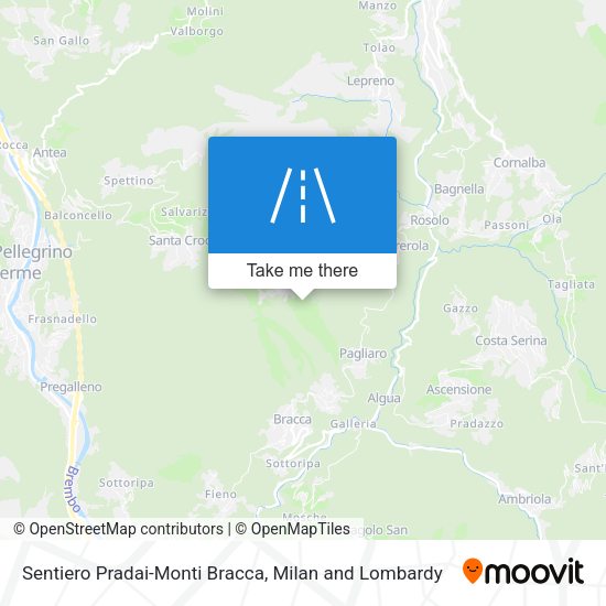 Sentiero Pradai-Monti Bracca map