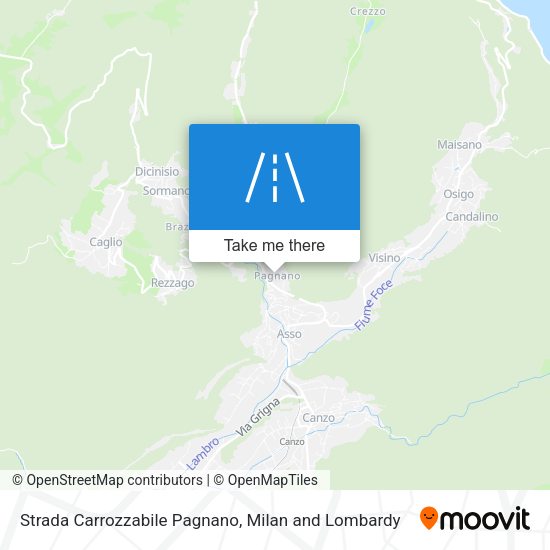 Strada Carrozzabile Pagnano map