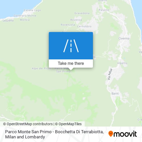 Parco Monte San Primo - Bocchetta Di Terrabiotta map