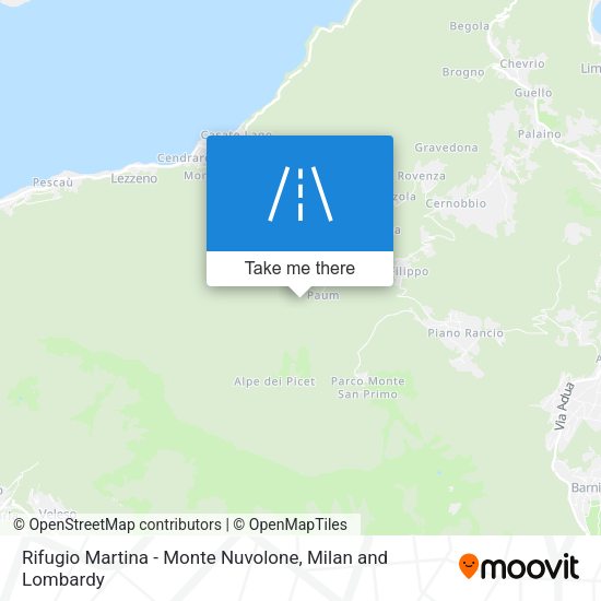 Rifugio Martina - Monte Nuvolone map
