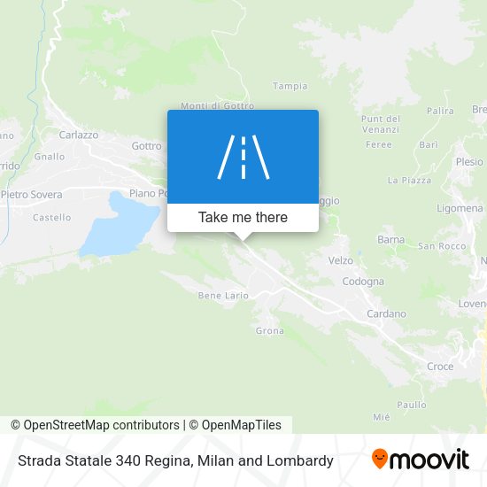Strada Statale 340 Regina map