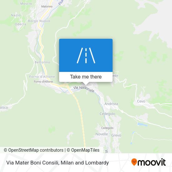 Via Mater Boni Consili map
