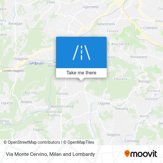 Via Monte Cervino map