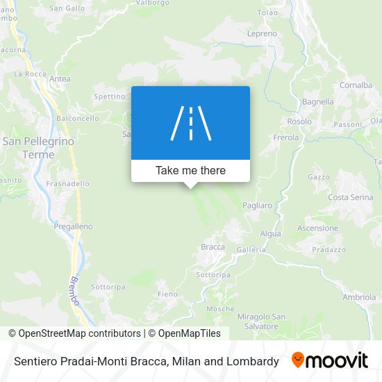 Sentiero Pradai-Monti Bracca map