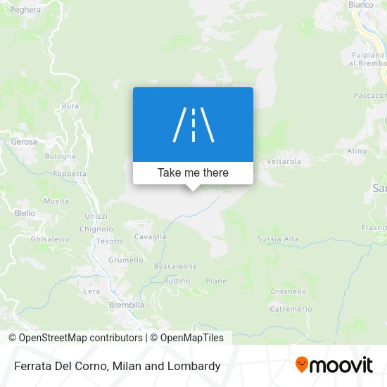 Ferrata Del Corno map
