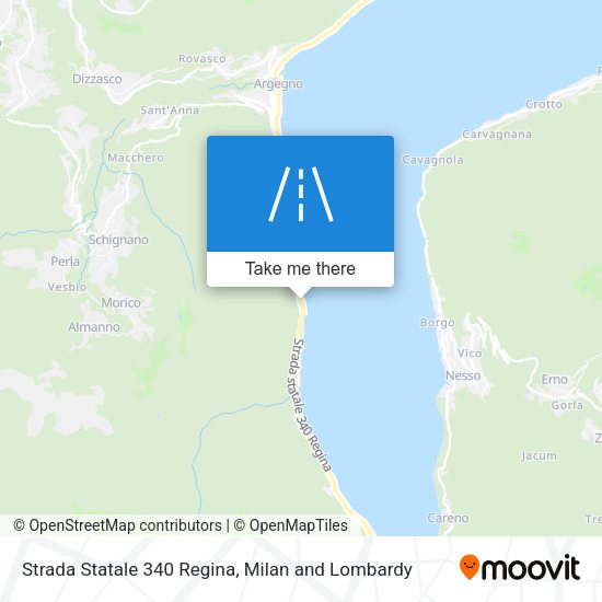 Strada Statale 340 Regina map