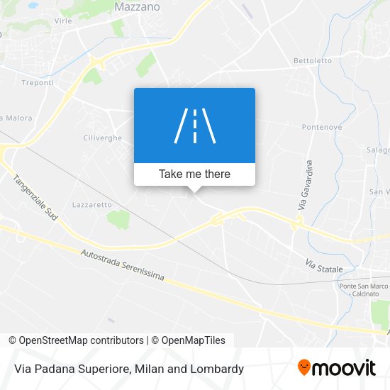 Via Padana Superiore map