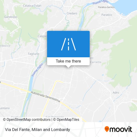 Via Del Fante map