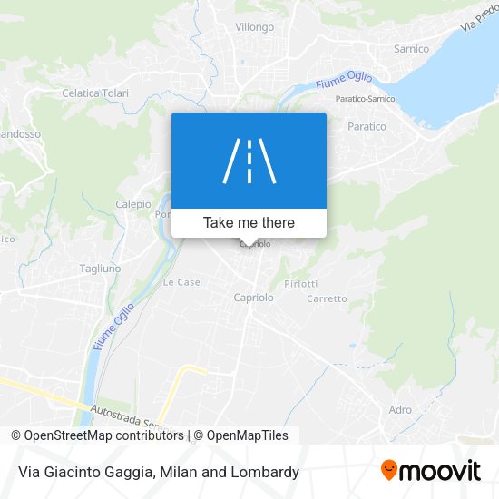 Via Giacinto Gaggia map