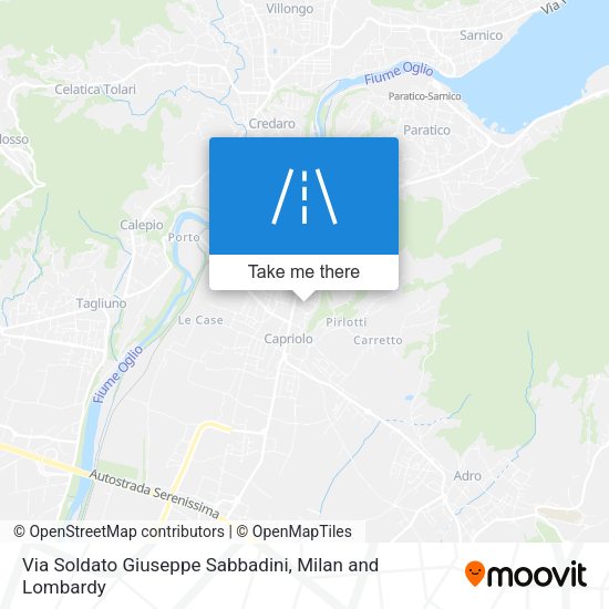 Via Soldato Giuseppe Sabbadini map