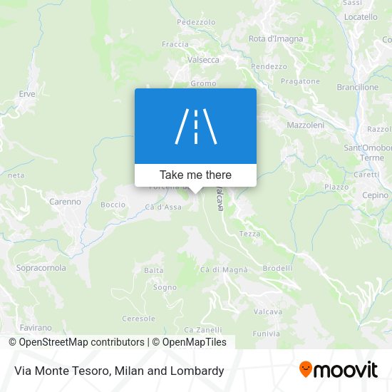 Via Monte Tesoro map