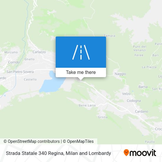Strada Statale 340 Regina map