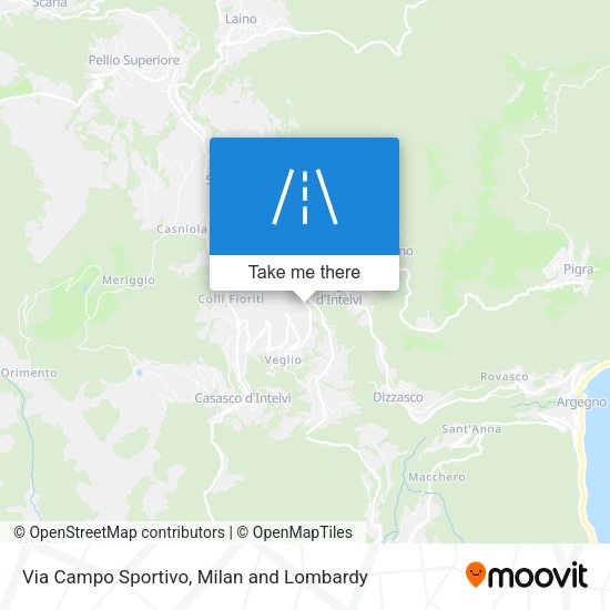 Via Campo Sportivo map