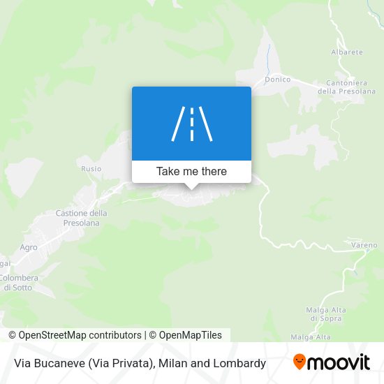 Via Bucaneve (Via Privata) map