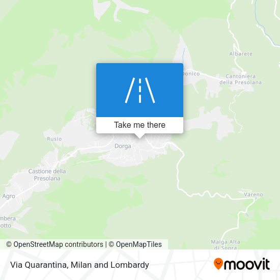 Via Quarantina map