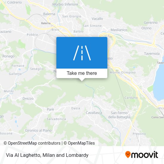 Via Al Laghetto map