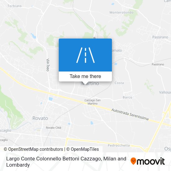 Largo Conte Colonnello Bettoni Cazzago map