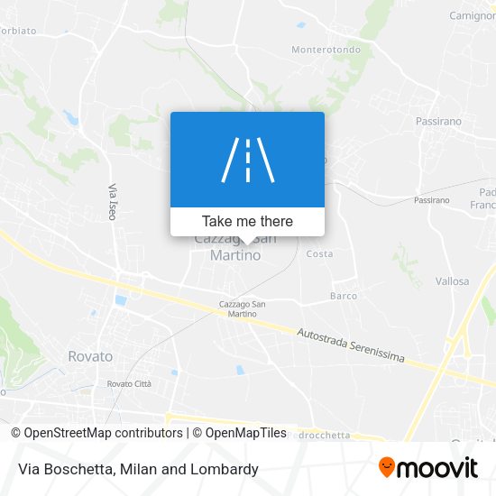Via Boschetta map