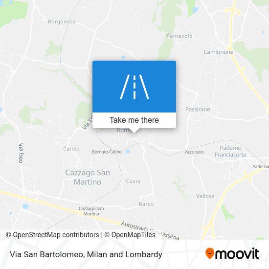 Via San Bartolomeo map
