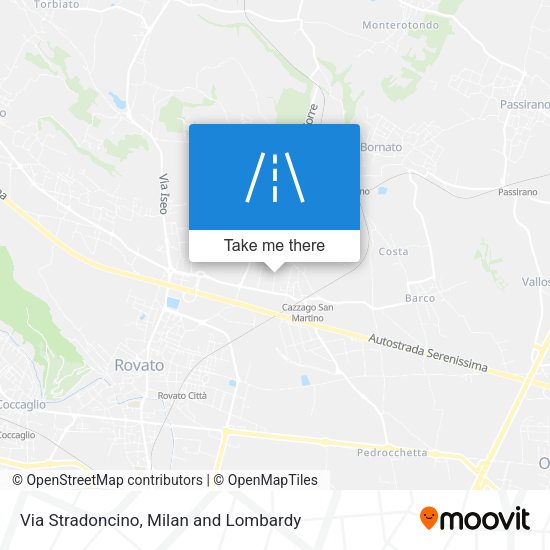 Via Stradoncino map