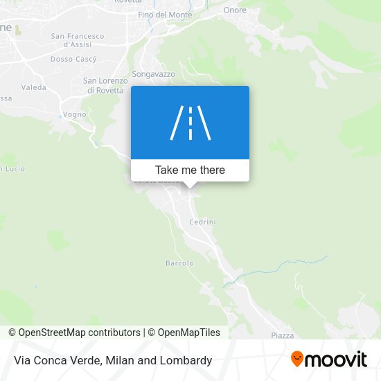 Via Conca Verde map