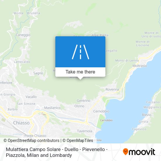 Mulattiera Campo Solare - Duello - Pievenello - Piazzola map