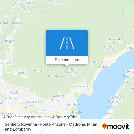 Sentiero Rovenna - Fonte Anzone - Madrona map