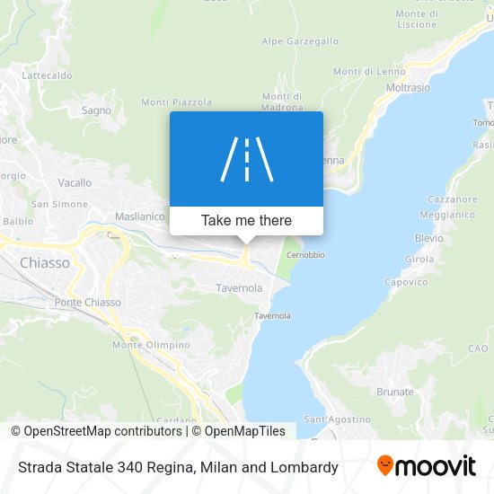 Strada Statale 340 Regina map