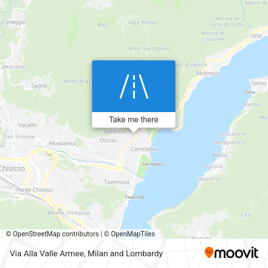 Via Alla Valle Armee map