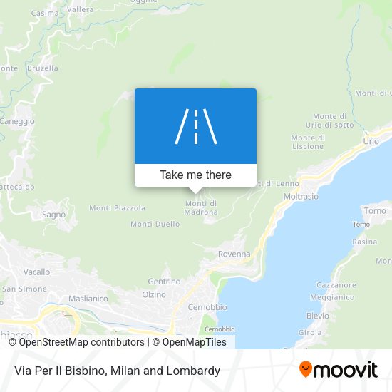Via Per Il Bisbino map