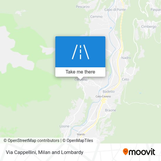 Via Cappellini map