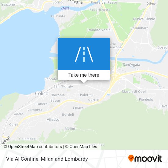 Via Al Confine map