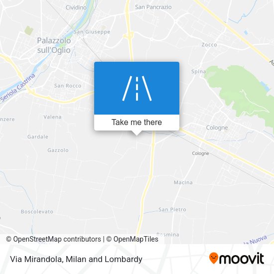 Via Mirandola map