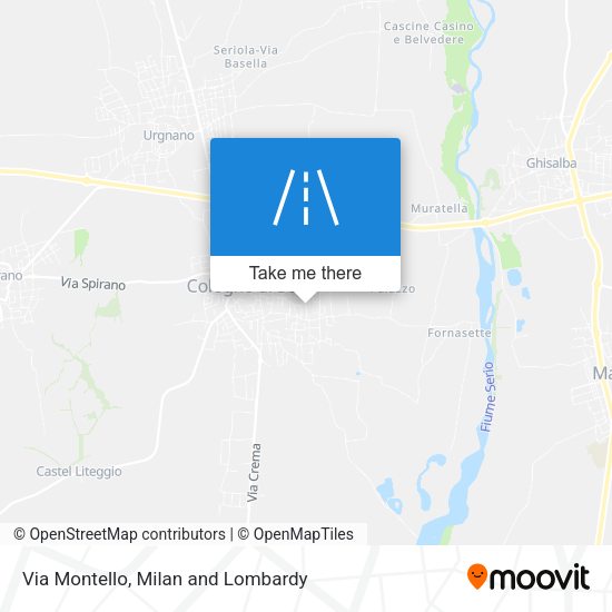 Via Montello map
