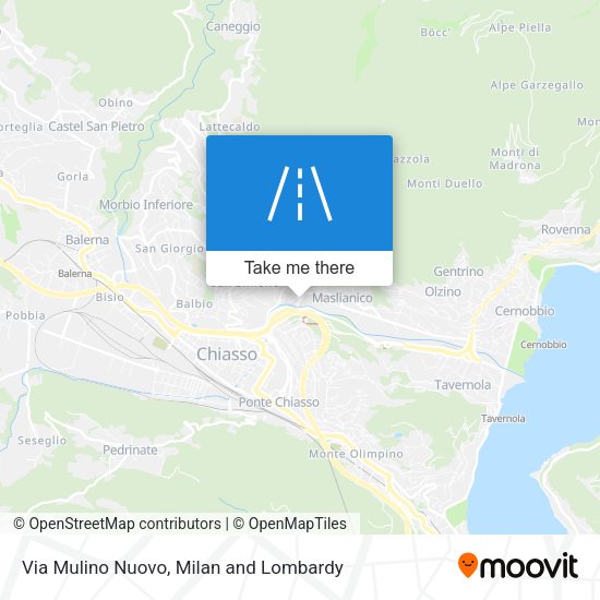 Via Mulino Nuovo map