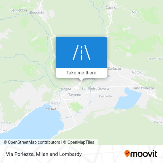 Via Porlezza map