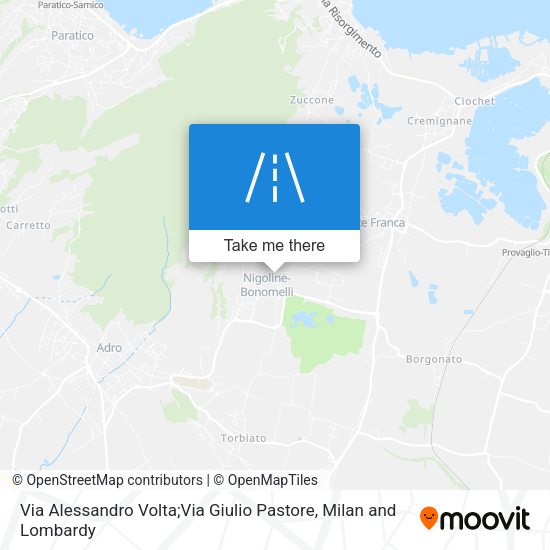 Via Alessandro Volta;Via Giulio Pastore map
