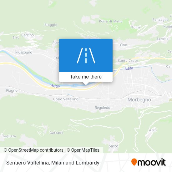 Sentiero Valtellina map
