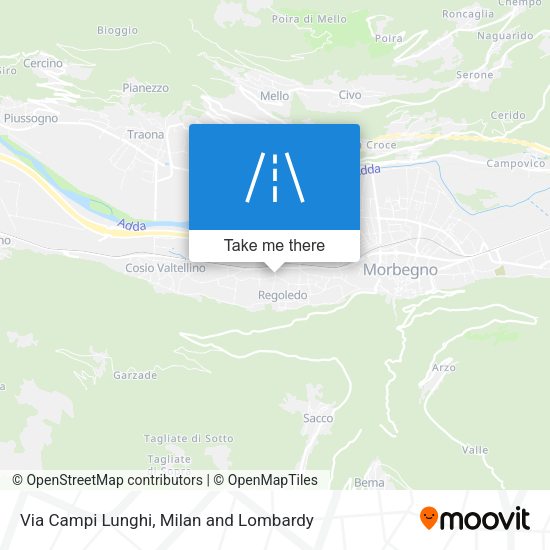 Via Campi Lunghi map