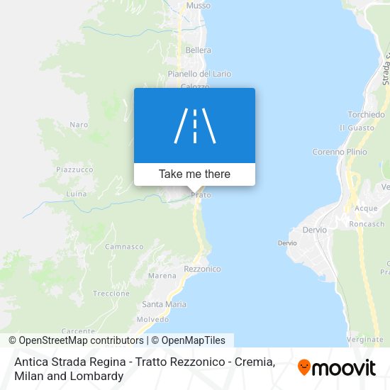 Antica Strada Regina - Tratto Rezzonico - Cremia map