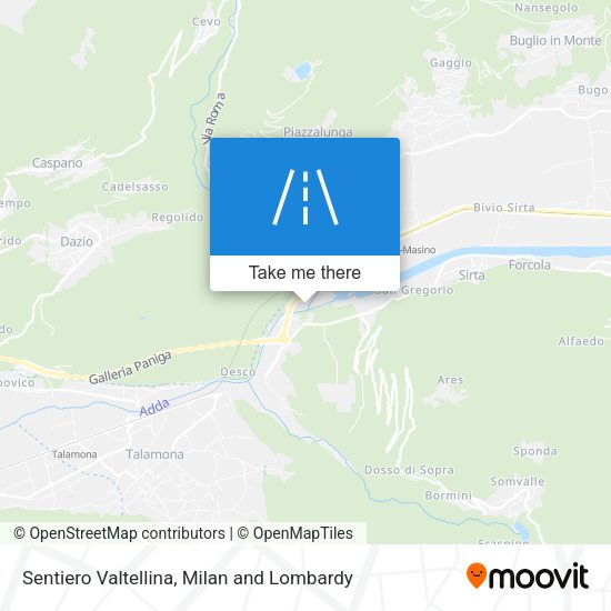 Sentiero Valtellina map