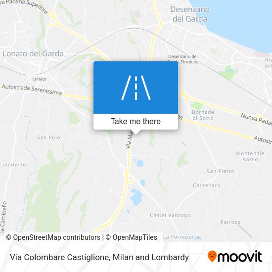 Via Colombare Castiglione map