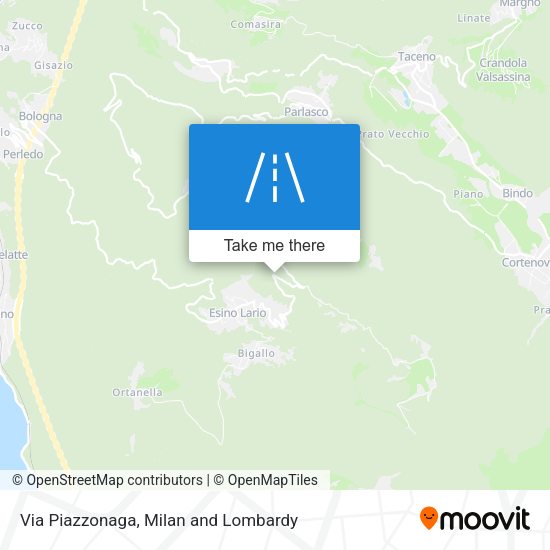 Via Piazzonaga map